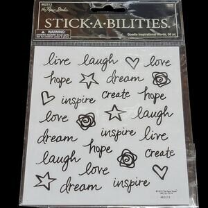 Stick-A-Bilities Doodle Inspirational Words Stickers 56 Pc Scrapbooking Crafts‎